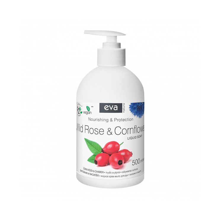 eva Natura cremige Flüssigseife Kornblume & Wildrose, 500 ml