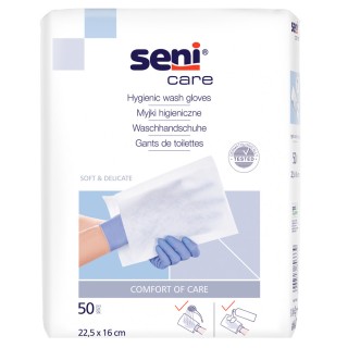 Seni Care Waschhandschuhe (unfoliert), 50 Stück