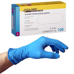 Tiga-med Nitrilhandschuhe blau, Größe L, 1x100 Stück