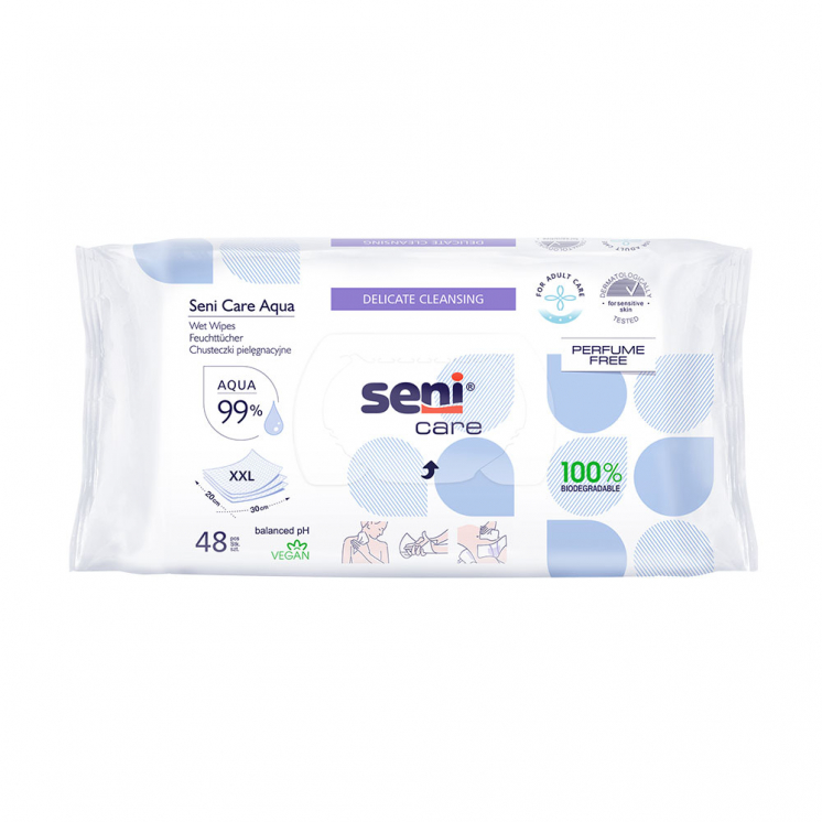 Seni Care Aqua Feuchttücher – sanfte Reinigung 48 St