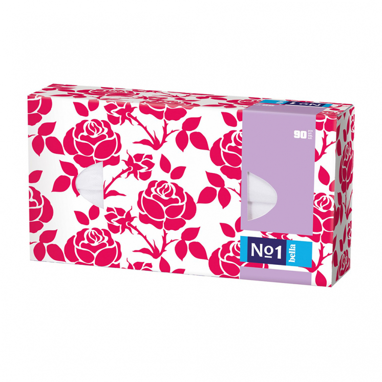 bella No.1 Taschentücher Box Rosenmotiv 3-lagig 90 St