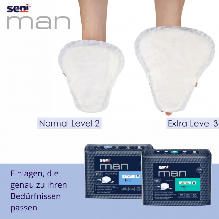 Seni Man Normal Level 2 – diskret und atmungsaktiv 15 Stück