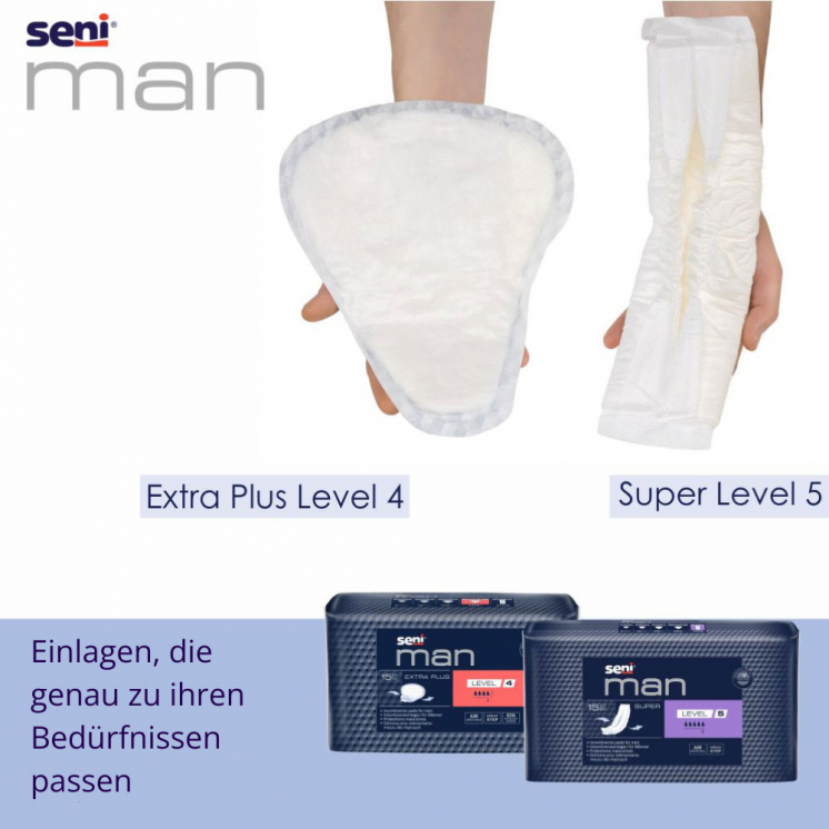 Seni Man Extra Plus Level 4 – 15 Einlagen für aktive Männer
