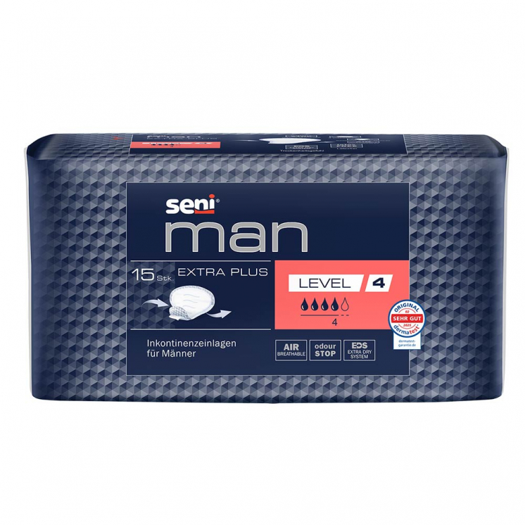 Seni Man Extra Plus Level 4 – 15 Einlagen für aktive Männer