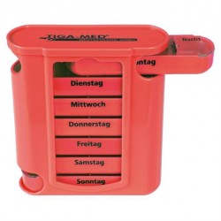 Medikamentendispenser 7 Tage Wochendispenser, rot
